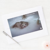 冬 – 短尾ワイゼル 長方形シール (封筒)