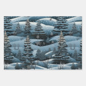 冬/自然品種ラッピング紙- 3セット ラッピングペーパーシート (正面3)