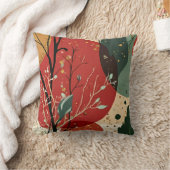 冬/赤のクリスマス抽象芸術の枝 クッション (ブランケット)