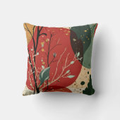 冬/赤のクリスマス抽象芸術の枝 クッション (裏面)