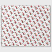 冬(赤)オールドイングリッシュシェプドッグ(グレー1)かわいい ラッピングペーパー (フラット)