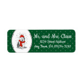 冬(赤)オールドイングリッシュシェプドッグ(グレー1)かわいい ラベル (正面)