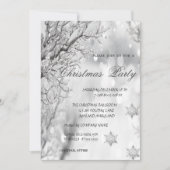 冬、雪の結晶 会社のクリスマスパーティー 招待状 (正面)