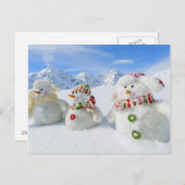 冬，雪，太陽とおもしろい，クリスマス シーズンポストカード (正面/裏面)
