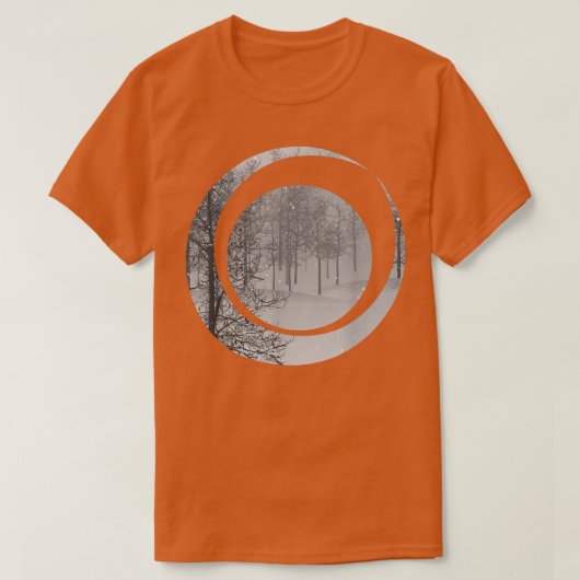 冬、雪、木、クリスマス、冬のワンダーランド Tシャツ (デザイン正面)