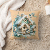 冬《鳥》アメリカゴガラバードハウスヴィレッジ クッション (ブランケット)