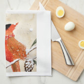 冬（鳥）ショウジョウコウカンチョウキッチンタオル キッチンタオル (四つ折り)