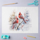 冬（鳥）ショウジョウコウカンチョウシリーズデザイン1 薄葉紙 (クラフト)