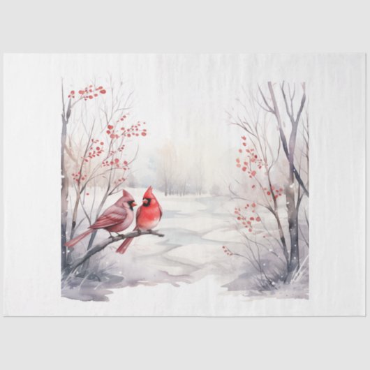 冬（鳥）ショウジョウコウカンチョウシリーズデザイン2 薄葉紙 (正面)