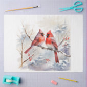 冬（鳥）ショウジョウコウカンチョウシリーズデザイン4 薄葉紙 (クラフト)