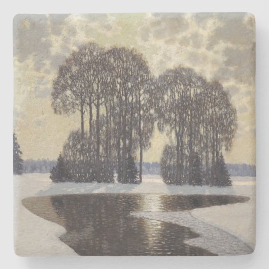 冬（Villhelms Purvitis著） ストーンコースター (正面)