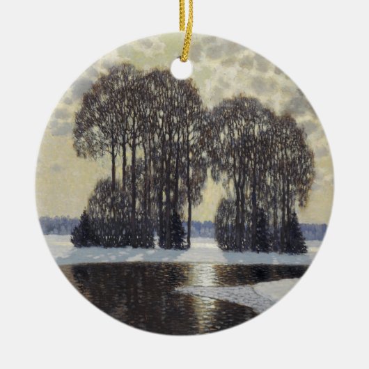冬（Villhelms Purvitis著） セラミックオーナメント (正面)