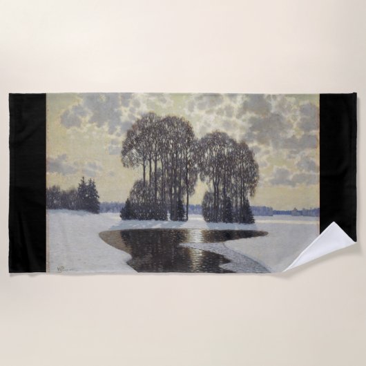 冬（Villhelms Purvitis著） ビーチタオル (正面)