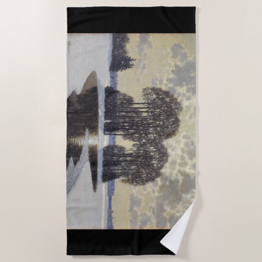 冬（Villhelms Purvitis著） ビーチタオル (正面)