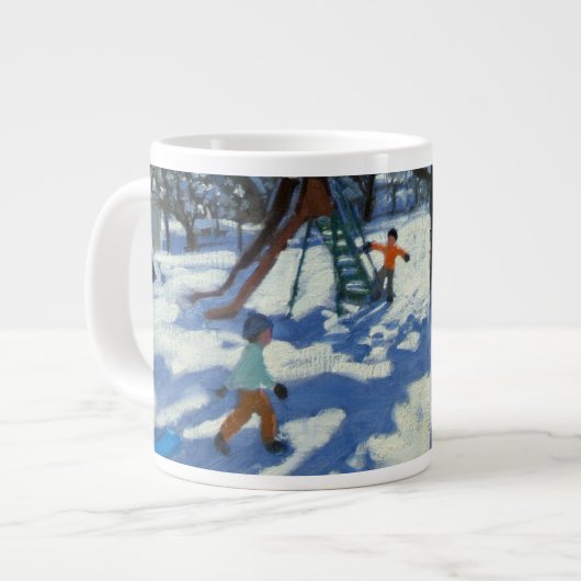 冬Bourg St Moritzのスライド ジャンボコーヒーマグカップ (正面左)