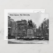 冬in NYC's Union Square 001白黒002 ポストカード (正面/裏面)
