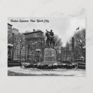 冬in NYC's Union Square 001白黒002 ポストカード