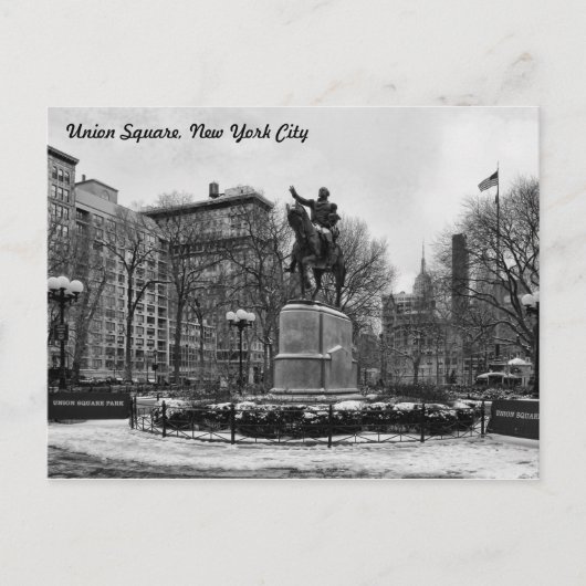 冬in NYC's Union Square 001白黒002 ポストカード (正面)