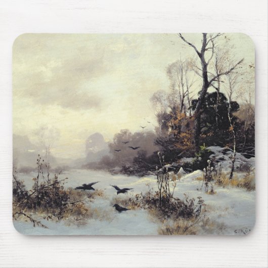 冬Landscape 1907年のカラス マウスパッド (正面)