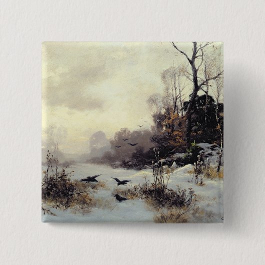 冬Landscape 1907年のカラス 缶バッジ (正面)