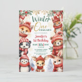冬ONEderland動物クリスマス1日の誕生日 招待状 (スタンド正面)