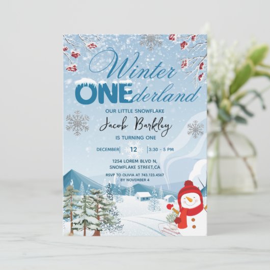 冬ONEderland男女兼用の最初の誕生日 招待状 (スタンド正面)
