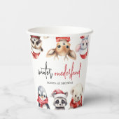 冬ONEderland 1歳の誕生日かわいい動物 紙コップ (裏面)