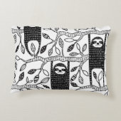 冷えたナマケモノ:かわいい動物のパターン。 アクセントクッション (裏面)