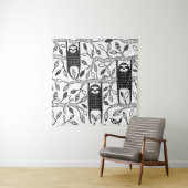 冷えたナマケモノ：かわいい動物のパターン。 タペストリー (インサイチュ)