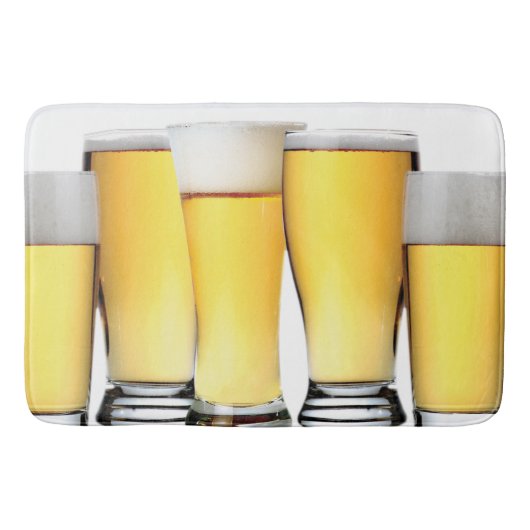 冷えたビールのガラス バスマット (正面)