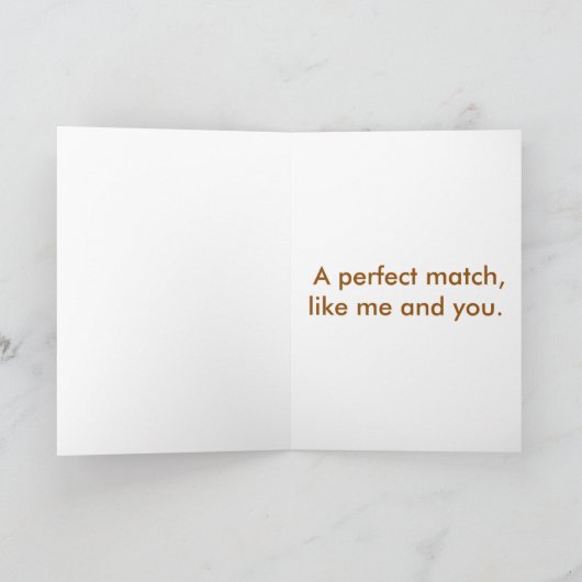 冷えたビールの熱いソーセージのバレンタイン シーズンカード (内部)