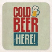 冷えたビール スクエアペーパーコースター (正面)