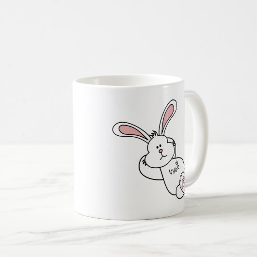 冷えるかわいいイースターのウサギ コーヒーマグカップ (正面右)