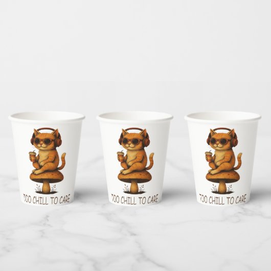冷え過気にぎ- Lo-Fi Cat on Mathes 紙コップ (複数)