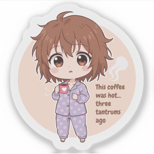 冷おもしろい冷コーヒー母引用文シール シール (正面)