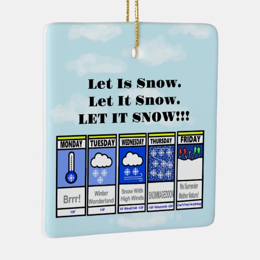 冷おもしろい天予報クリスマス飾り セラミックオーナメント (右)