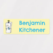 冷おもしろい蔵のパーソナライズされた漫画 ラベル (デザイン1)