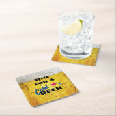 冷たいビールの時間 スクエアペーパーコースター (インサイチュ)