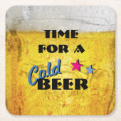 冷たいビールの時間 スクエアペーパーコースター (正面)