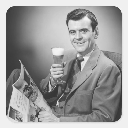 冷たいビール スクエアシール (正面)