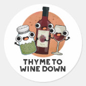 冷たいプリンを飲みおもしろい込むタイム ラウンドシール (正面)