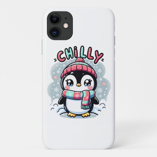 冷たいペンギンの雪のマフラー抱擁 Case-Mate iPhoneケース (裏面)