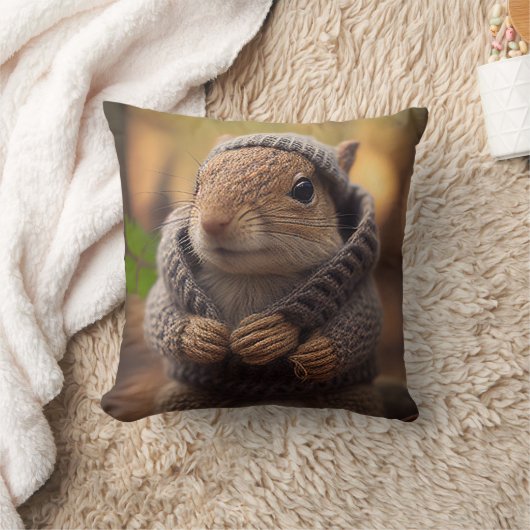 冷たいリス クッション (ブランケット)