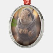 冷たいリス メタルオーナメント (左)