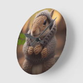 冷たいリス ラウンド壁時計 (傾斜)