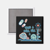 冷たい丸薬を飲む マグネット (正面/裏面)