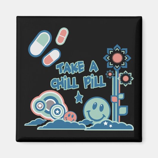 冷たい丸薬を飲む マグネット (正面)