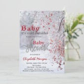 冷たい冬の不思議の国 スノー ベイビー シャワーのお知らせ 招待状 (スタンド正面)
