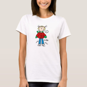 冷たい冬の日のワイシャツのアイススケート Tシャツ