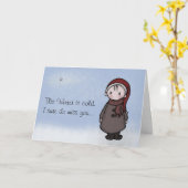 冷たい冬-私は恋しく思います! カード (黄色い花)